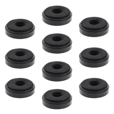 Imagem de YINETTECH 10 peças de almofadas amplificadoras para pés tapete de áudio para alto-falante protetor de piso absorvente de vibração compatível com suportes de alto-falante soundbar (preto)