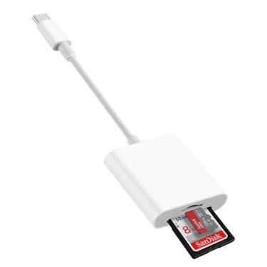 Imagem de Leitor de cartão SD USB-C para iPhone 15, adaptador de cartão de memória de câmera digital 2 em 1 para cartões SD e micro SD