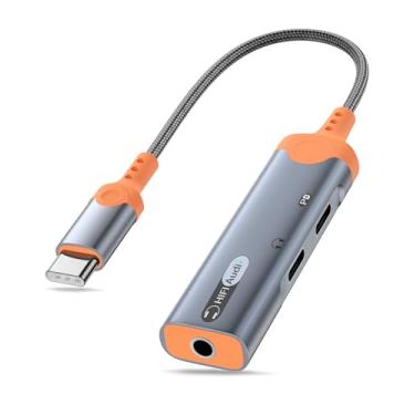 Imagem de Adaptador 3 em 1 USB tipo C para carregador de fone de ouvido de 3,5 mm, adaptador de áudio DAC Aux Jack Dongle PD 60W carregamento rápido para Apple iPhone 16 16e 15 Pro Max iPad Samsung Galaxy S25