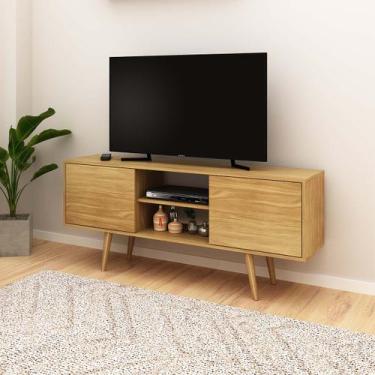 Imagem de Rack para TV até 42' Pés palito 136x59,5cm 2 Portas Natural - Tecno Mo