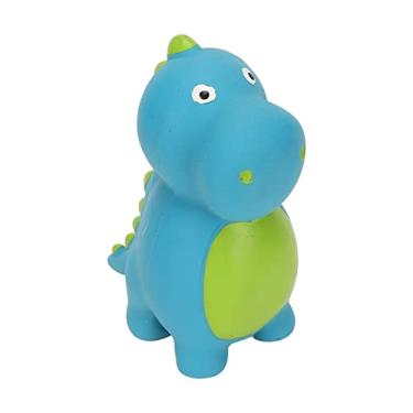 Imagem de Brinquedo de cachorro dinossauro barulhento, material de látex, design de desenho animado, com sons interativos, para diversão e alívio de ansiedade (Espinossauro Ciano)