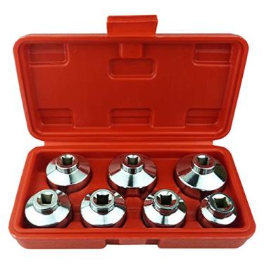 Imagem de Kit de ferramentas de tampa de filtro de óleo resistente de 7 peças pode durar para sempre, inclui conjunto de soquetes de 24 mm, 27 mm, 29 mm, 30 mm, 32 mm, 36 mm, 38 mm compatível com Mercedes Benz,