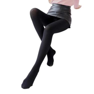 Imagem de Meia calça Inverno translúcida Não puxa fio Com Pé 80g Cor:Preto - Eli