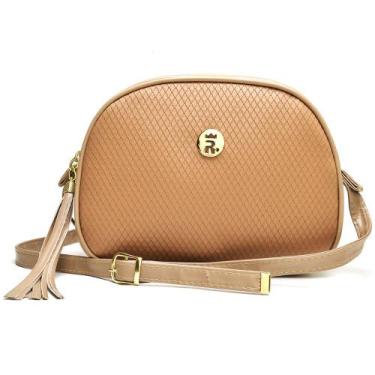 Imagem de Bolsa Feminina Transversal Oval Dia a Dia Moderna Minimalista - Rubim 