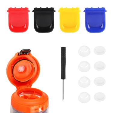 Imagem de lasuroa Válvulas de distribuição compatíveis com garrafa de água Gatorade, substituição de garrafa de água de 9 peças, inclui substituição de válvula, clipe de tampa, chave de fenda, acessórios para