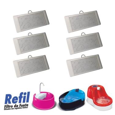 Imagem de Kit Refil De Filtro Para Fonte Furacão Pet - 6 unidades Fonte Joy Bebe