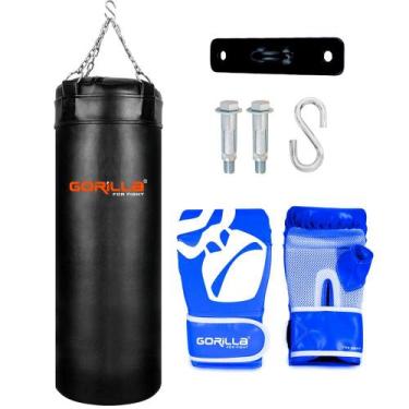 Imagem de Saco De Pancada Profissional Treino Boxe 70 Cm + Luva Bate Saco Pro Mu