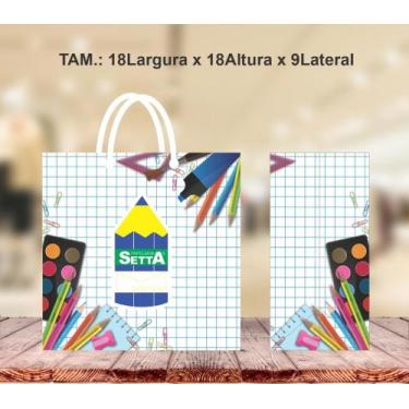 Imagem de Sacola em papel personalizada cores variadas - CASSIA PERSONALIZADOS