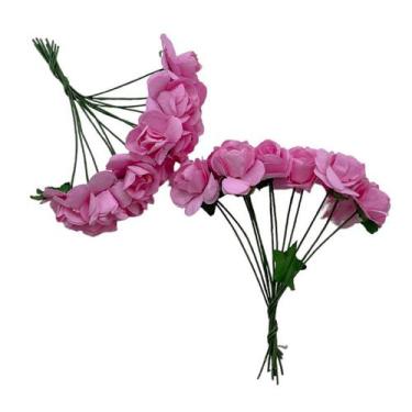 Imagem de Mini Buque de Flores Artificiais - Rosas - 8cm - 12 unidades - Rizzo -