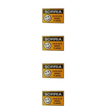 Imagem de 4 PlacaS DE Sinalização 15x20 Sorria VOCÊ Está Sendo Filmado - JA, Sor