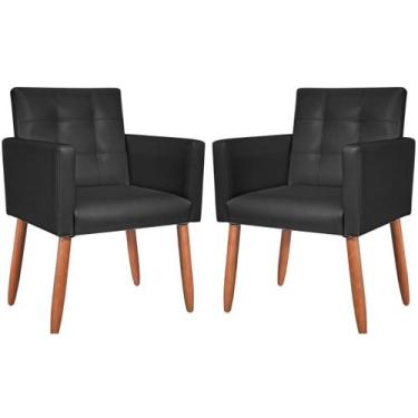 Imagem de Kit 2 Poltronas material sintético para Manicure Sala de Estar Decorat