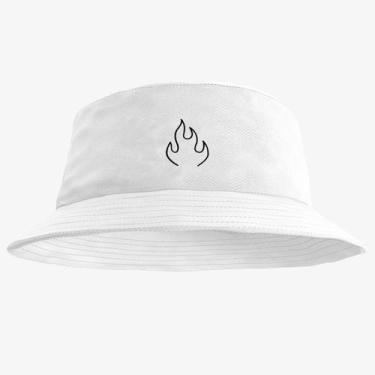Imagem de Chapéu Bucket Hat Estampado Fogo - MP Moda Masculina, Único, Branco