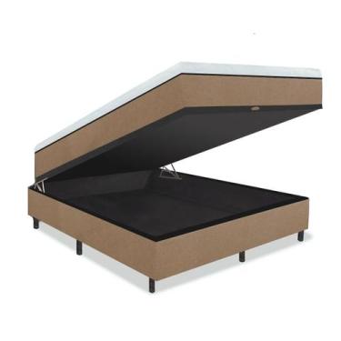 Imagem de Cama Box Baú e Colchão Magnético - Eco New Luxo, Bege, Casal