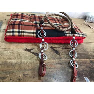Imagem de Manta Grossa Forrada Rédea Algodão Torcida Para Cavalo - AF COUROS