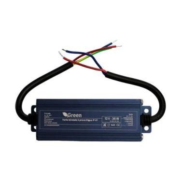 Imagem de Fonte Blindada Prova D'água Ip67 12v 3a P/ Leds Cftv Bivolt - GREEN