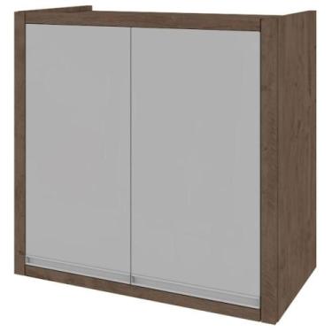 Imagem de Armário Aéreo Indekes Stella 80cm 2 Portas - Noce/Off White