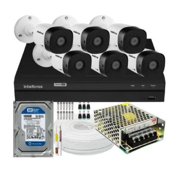 Imagem de Kit Cftv 6 Câmeras De Segurança Intelbras Multi Hd 720p E Dvr Mhdx 120