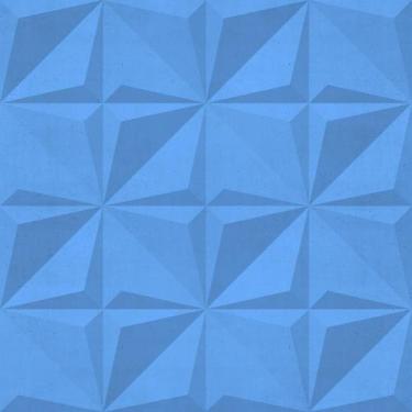 Imagem de Papel De Parede Vinílico Geométrico Efeito Visual 3D Azul Sala Quarto 