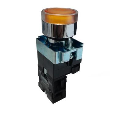 Imagem de Botao pulso metal lk2-bw3561 amarelo luminoso 220v 1na lukma