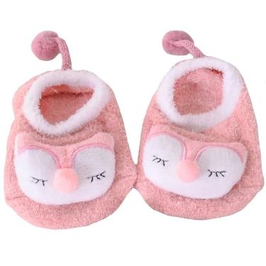 Imagem de Pantufa Sapatilha Bebê Plush 100% Poliéster Antiderrapante