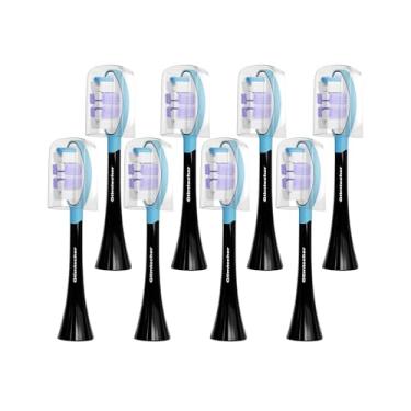 Imagem de Gtlmtecher Cabeças de substituição de escova de dentes elétrica, pacote com 8 cabeças de escova de dentes elétrica para Philips Sonicare C2 C3 cabeças de escova de substituição, preta