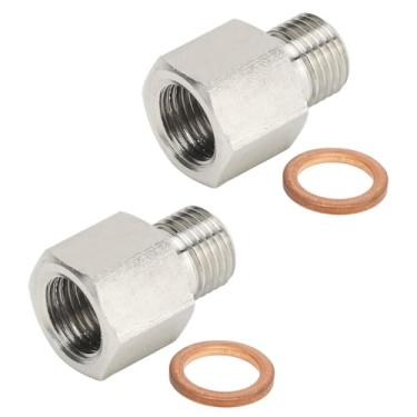 Imagem de Adaptador remetente de manômetro de pressão de 2 peças, fêmea NPT de 1/20.3 cm para M10x1.0 macho adaptador de medidor de pressão de óleo