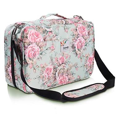 Imagem de A capa para lápis Shulaner comporta 300 lápis coloridos ou 200 canetas de gel coloridas com fecho de zíper grande capacidade organizador de caneta de nylon para estudantes ou artistas (rosa verde com alça de ombro)