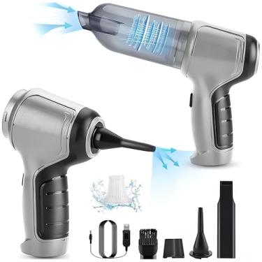 Imagem de Aspirador de Pó Portátil 3 em 1 Sem Fio Recarregável USB | Mini Aspirador Soprador Portátil Para Carro e Casa | Soprador USB | Limpeza de Sofá, Carro, Mesa