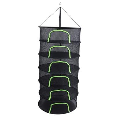 Imagem de Rack de Armazenamento de Secagem Multicamadas, Rede de Secador Dobrável de Malha Respirável Com Fecho de Zíper para Secar Plantas de Ervas Vegetais Alho Nozes Peixes Plantas (6