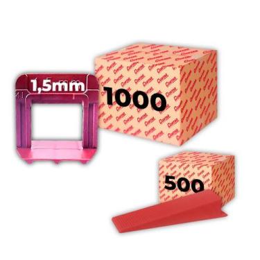 Imagem de Kit Espaçador Nivelador Eco C/1000/2000 Pçs Mais Cunha de Nivelamento 