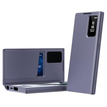 Imagem de LTLMYDAM Roxo, S25 Ultra, capa fina para Samsung Galaxy S25 Ultra/S25 Plus/S25, capa de couro flip View Business Wallet Capa de proteção para câmera