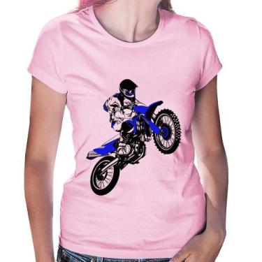 Imagem de Baby Look Motocross Jump Azul - Foca na Moda, Rosa bebê, G
