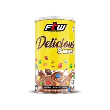 Imagem de Delicious 3 Whey Proteína Hidrolisada Concentrada E Isolada Lata 450g 