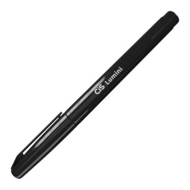 Imagem de Caneta Marca Texto Cis Lumini Preto Marcar ou Cobrir Rotulador Traço 1