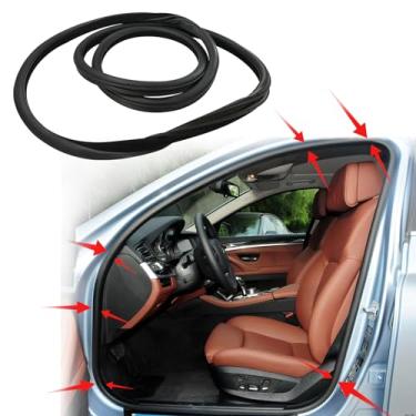 Imagem de Tivora Moldura Da Porta Da Frente Faixa de Borracha À Prova de Som Vedação À Prova de Vento Faixa de Clima Compatível com 2009-2016 Bmw 5 Serier F10 528I 535I 550I Hybrid 5 M5 Subs (, Preto)