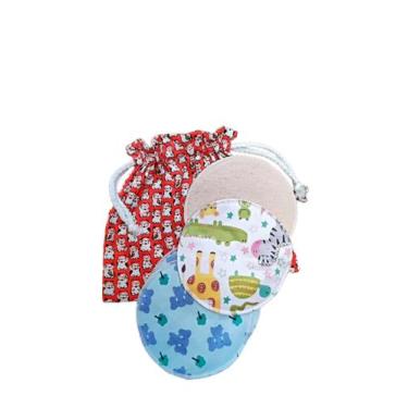 Imagem de Kit de absorventes ecológicos para os seios + saquinho de tecido algod