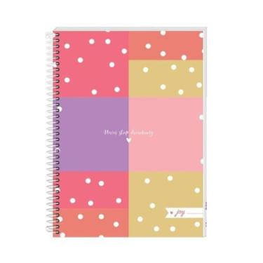 Imagem de Caderno Colegial 1 Matéria Joy 80 Folhas - Caderno Escolar genérico (Póa branco)