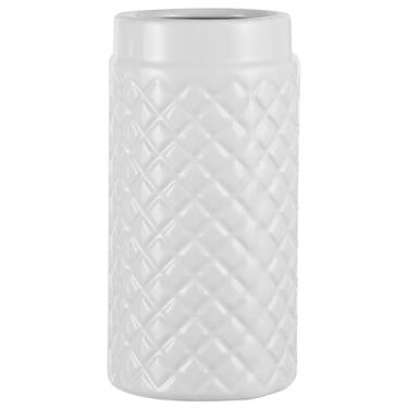 Imagem de Vaso de cerâmica branca para flores, grande vaso decorativo moderno para decoração de casa, sala de estar, escritório, lareira, mesa de jantar, 20 cm