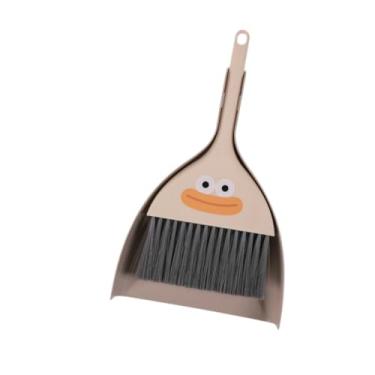 Imagem de Bothyi Pequena vassoura e pó de pó conjunto infantil brinquedo de limpeza de aprendizado Early Compact Compact Portable Pan and Brush para bancadas para, Bege