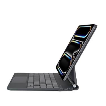 Imagem de InUnion Capa Magic Keyboard para iPad Pro de 11 polegadas (M4) 2024, suporte magnético de fácil configuração com ótima experiência de digitação, trackpad embutido, fundo de 3 brilhos