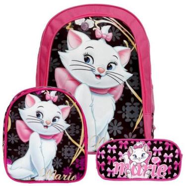 Imagem de Kit Mochila Menina Infantil Gata Marie Lancheira Estojo - TOYS 2U