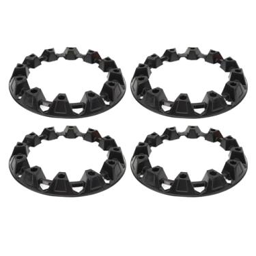 Imagem de GRCFUMO 4 unidades de capa de guarnição do cubo da roda, tampas do pneu, guarnição lateral do aro da roda do carro, proteção do cubo da roda universal para ATV Go Kart (10 polegadas)