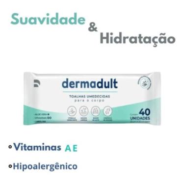 Imagem de Lenços Toalhas Umedecidas Para O Corpo Dermadult Com 40 Und - NoBrand
