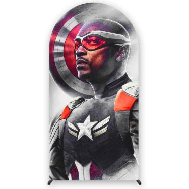 Imagem de Painel de Festa Romano com Forro Novo Capitão América - Fera Print