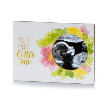 Imagem de Moldura magnética MBHB 12 x 18 cm, design exclusivo em aquarela, estrutura de madeira durável, ideal para fotos de ultrassom, molduras magnéticas para geladeira, ímãs, florais