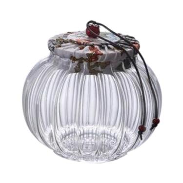 Imagem de Ioensy Jarra de armazenamento de vidro jarra de feijão portátil recipiente de armazenamento de chá portátil recipiente de jarra de jar, Branco