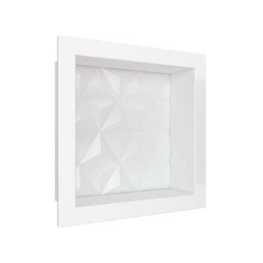 Imagem de Nicho Texturizado Marmore Sintético Cozimax - 30x30cm - Branco