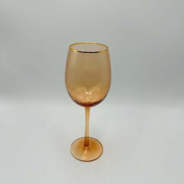 Imagem de Taça de Vidro Salmão com Borda Dourada - 450ml - FL