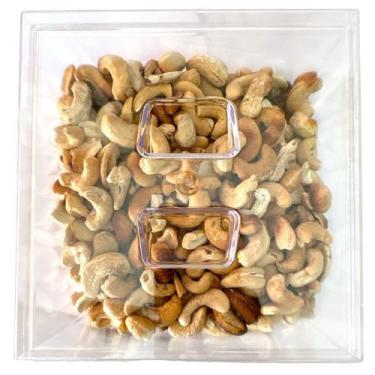 Imagem de Kit 12 Potes Acrílico Quadrado com Tampa 3,3l+ Conchas 300ml - Ex Pote