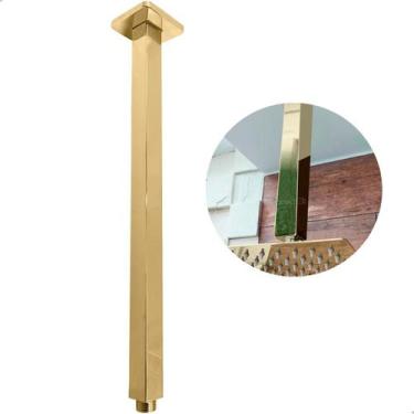 Imagem de Haste Braço Para Chuveiro Slim Dourado Suporte Teto Ducha A Gás Dourad